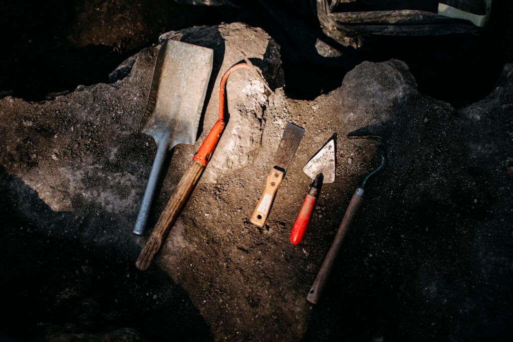 Tools are laying out on a piece of wood
